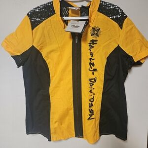 Harley-Davidson Women's Black and Yellow Casual Shirt